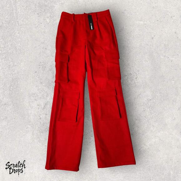 Women's Red Cargo Pants Size 32 NWT Stylish Durable Fashionable Casual Stylish - Picture 4 of 4